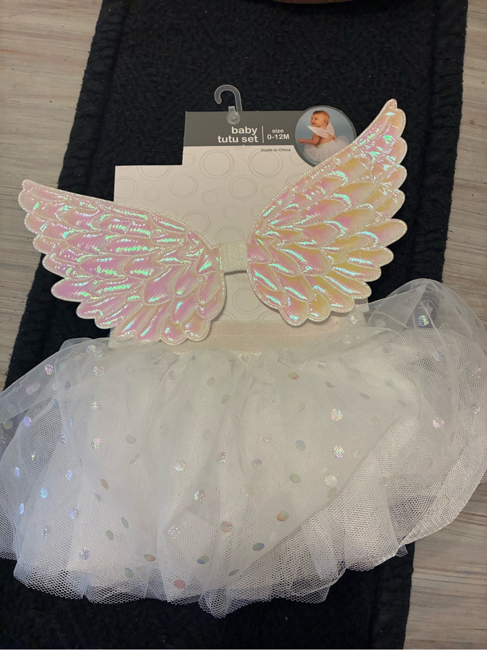 Baby Tutu Set with Iridescent Pink Wings